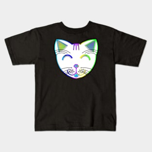 Happy Cat 5 (Inverted Rainbow) Kids T-Shirt